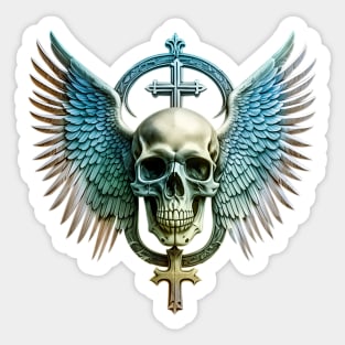 Wings Skull Sticker